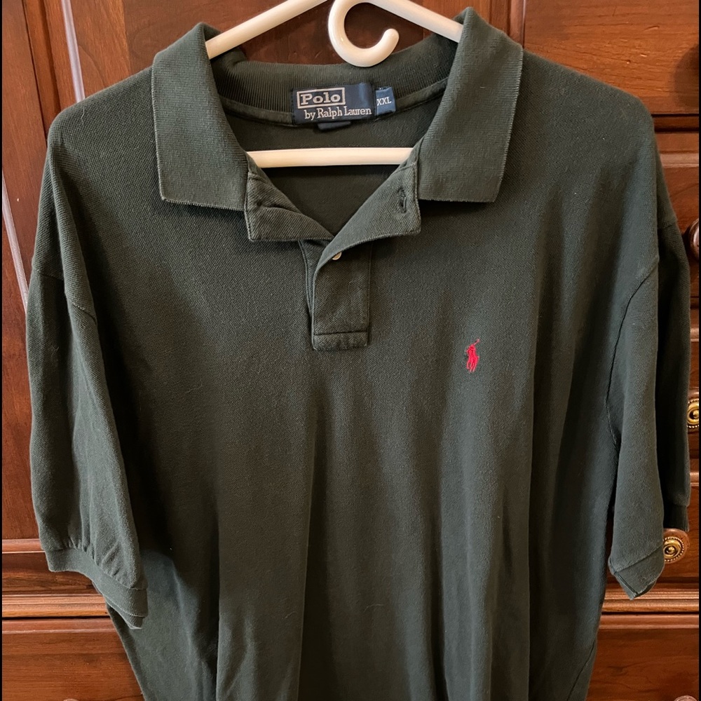 Men’s XXL dark green polo-gently used